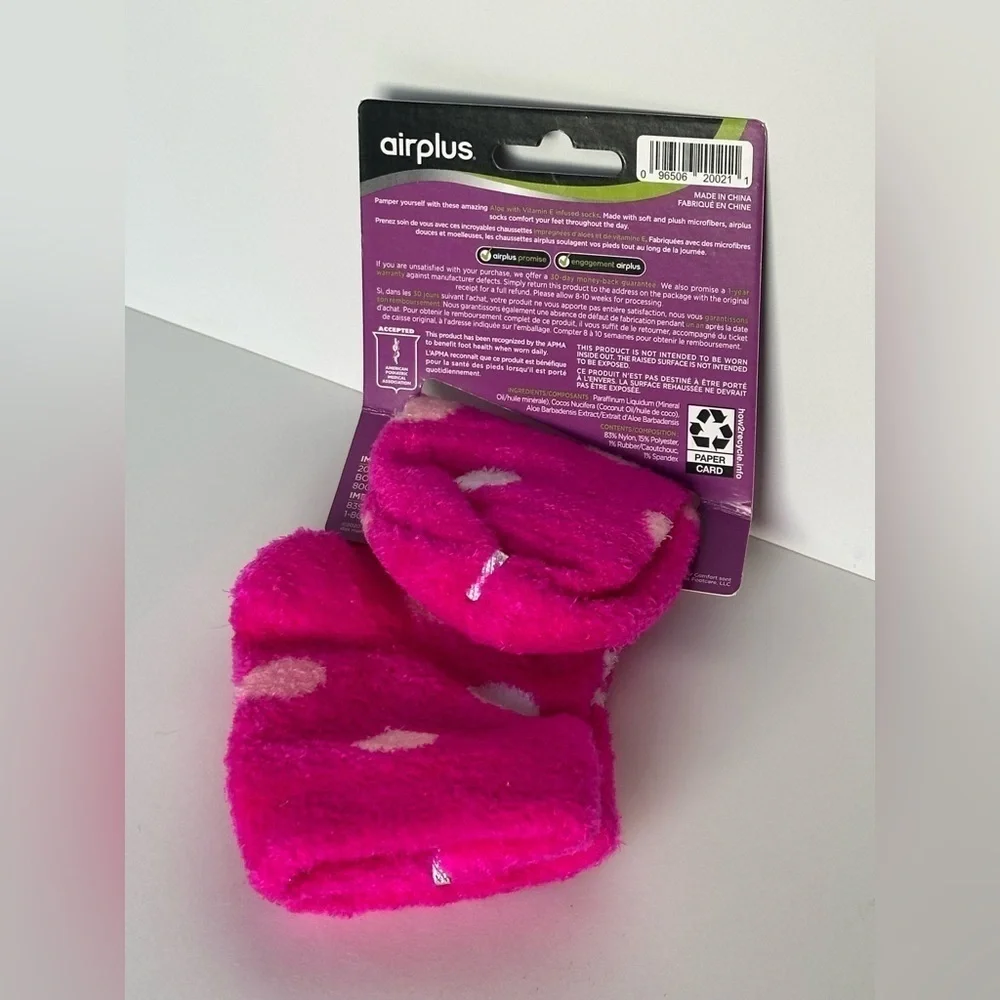 Airplus Pink Polka Dot Aloe Infused Socks